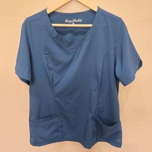 Easy Stretch Women's Scrubs Teal Button Down Shirt